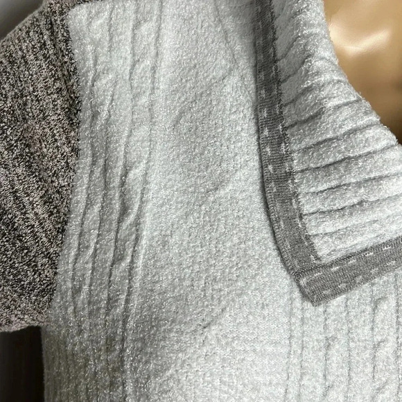 LE GRENIER, sweater ,colorblock striped,asymmetrical button decor, like new - Picture 4 of 16